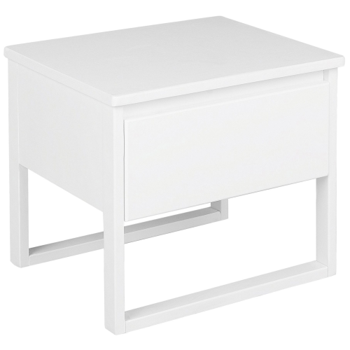 Beliani 1 Drawer Bedside Table GIULIA Pine Wood White