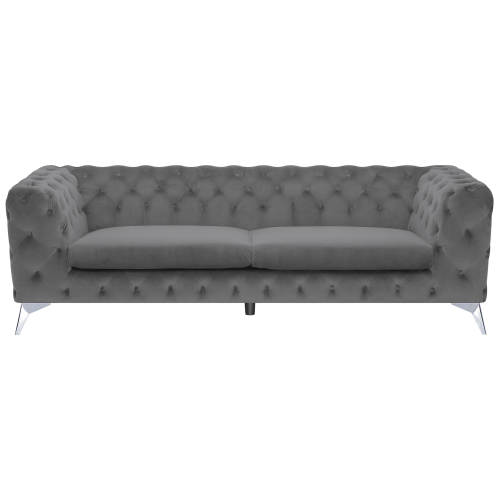 Beliani Sofa 3 Seater SOTRA Velvet Grey