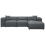 Beliani Corner Sofa 3 Seater DOLVA Fabric Dark Grey Left Hand 1