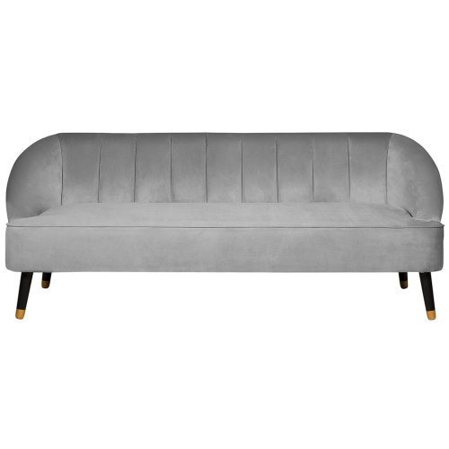 Beliani Sofa 3 Seater ALSVAG Velvet Light Grey