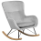 Beliani Rocking Chair ELLAN Velvet Light Grey 1