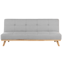 Sofa Bed 3 Seater FROYA Fabric Light Grey