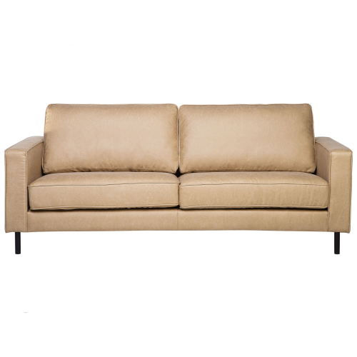 Beliani Sofa 3 Seater SAVALEN Faux Leather Beige