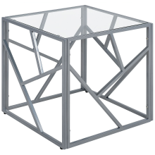 Side Table ORLAND Glass Silver