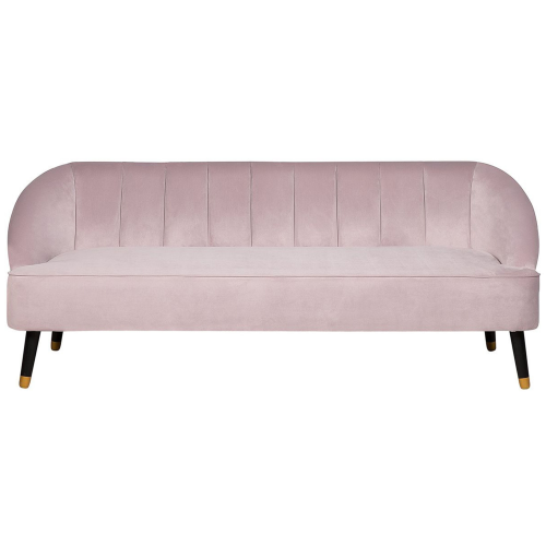 Beliani Sofa 3 Seater ALSVAG Velvet Pink
