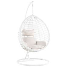 Hanging Chair with Stand FANO PE Rattan White
