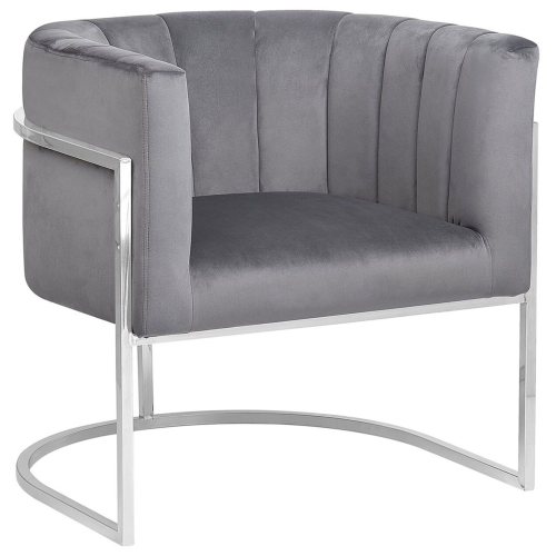 Beliani Armchair LARVIK Velvet Grey