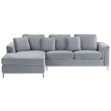 Corner Sofa 4 Seater OSLO Velvet Grey Right Hand