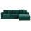 Beliani Corner Sofa OSLO Velvet Dark Green Left Hand 1