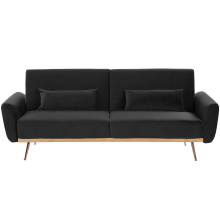 Sofa Bed 3 Seater EINA Velvet Black