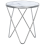 Beliani Side Table MERIDIAN Tempered Glass Marble/ Silver 1