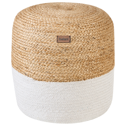Beliani Pouffe DALAMA Jute White