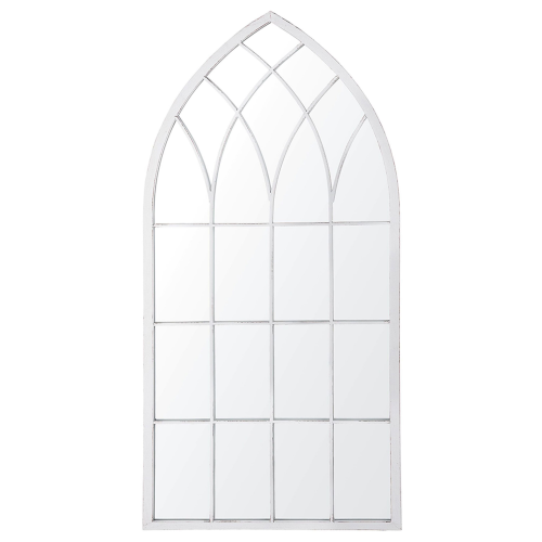 Beliani Wall Mirror CASSEL 50 cm 115 cm Metal Light Grey