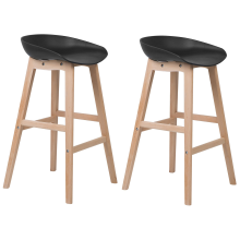 Set of 2 Bar Chairs MICCO Black
