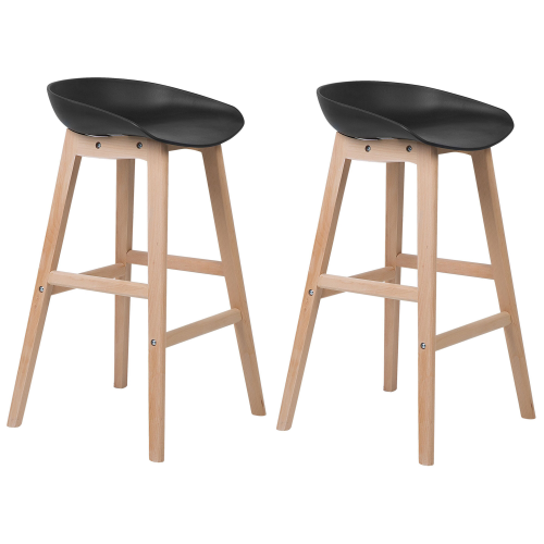 Beliani Set of 2 Bar Chairs MICCO Black