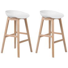 Set of 2 Bar Chairs MICCO White