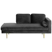 Right-Hand Chaise Longue MIRAMAS Velvet Black