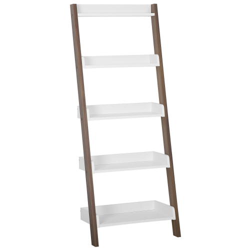 Beliani 5 Tier Shelving Unit MOBILE TRIO 164 cm Brown/ White