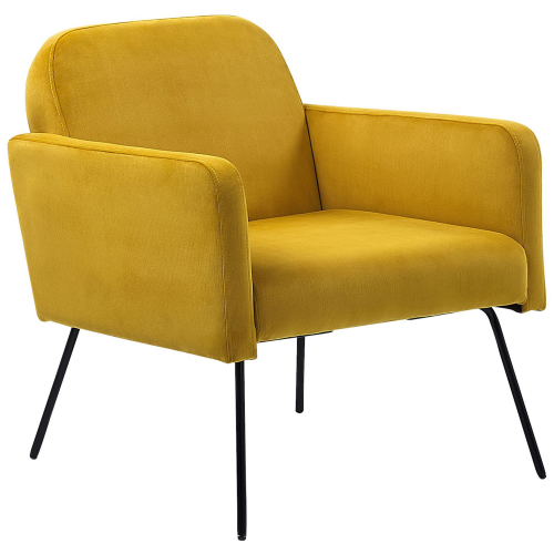 Beliani Armchair NARKEN Velvet Mustard