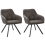Beliani Set of 2 Dining Chairs MONEE Fabric Dark Grey 1