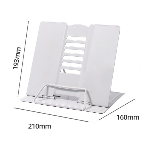 Book Stand, Multifunctional Metal Book Holder for Reading (White) 1