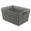 Bblina 3-pack Grey Plastic Kitchen Cupboard Storage Baskets, Plastic Storage Boxes Without Lid 2