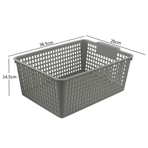 Bblina 3-pack Grey Plastic Kitchen Cupboard Storage Baskets, Plastic Storage Boxes Without Lid 2