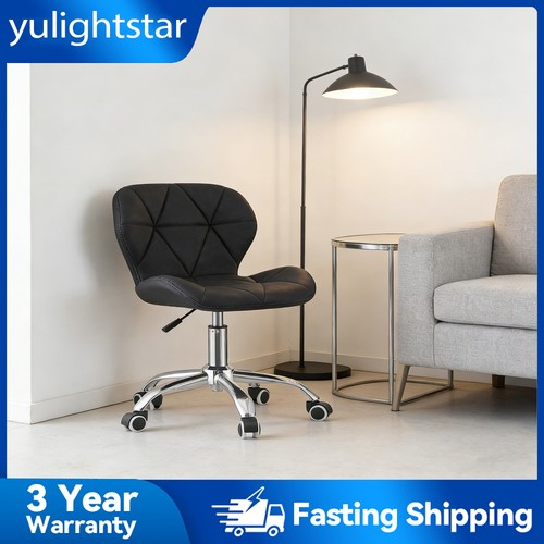 Office Chair Computer Chair Swivel Adjustable Height PU Armless Workstation UK