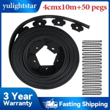 10MX4CM FLEXIBLE GARDEN BORDER GRASS LAWN PATH EDGING WITH 50 PLASTIC PEGS