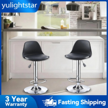 2PCS Bar Stools Adjustable Breakfast Swivel Gas Lift Chair Kitchen Cafe Pub Tool