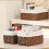 Vagusicc Wicker Storage Basket, Set of 3 Rectangular Storage Gift Hamper Basket with Removable Fabric Lining 3