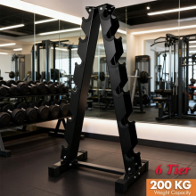 Dumbbell Rack 6 Tier Storage Stand Tree Hex Vertical Weight Wide Gym Home fitnes