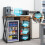 PUNCIA Coffee Bar Cabinet with Mini Fridge Space for Dorm Kitchen Retro 3