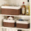 Vagusicc Wicker Storage Basket, Set of 3 Rectangular Storage Gift Hamper Basket with Removable Fabric Lining 4