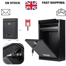 Large Steel Post Box – Wall Mounted, Lockable, with 2 Keys, Durable for UK