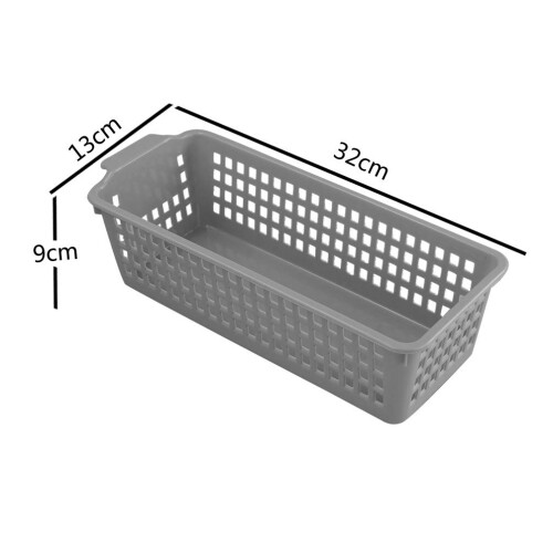 Bblina Plastic Baskets for Storage, 3-Pack Small Grey Basket 1