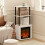 Furinno Turn-N-Tube 2 Tier Side Table Display Stand with Fireplace Insert, Plain White/Black 2