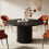 Tribesigns Tribesigns 47-Inch Black Round Dining Table for 4-6 People, Modern Circle Kitchen Table with Fluted Round Base 2