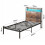 ODK 3ft Single Bed Frame with Storage Wooden Headboard, 90x190cm 2