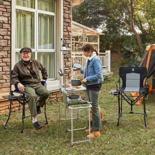 EVER ADVANCED 76CM Seat Height Tall Folding Camping Directors Chair 1
