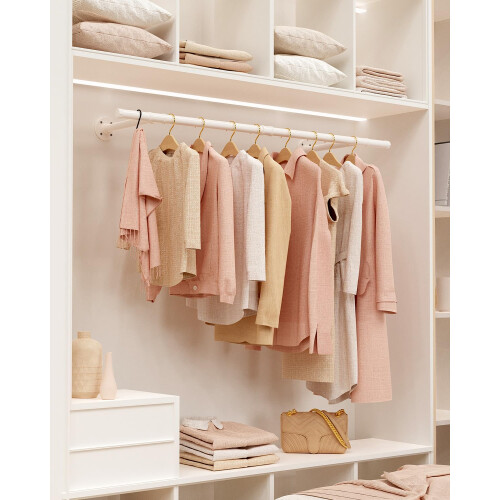 GUOHNHE 121cm Wall Mounted Clothing Rack, Hanging Rail, Cream, 1 Pack 1