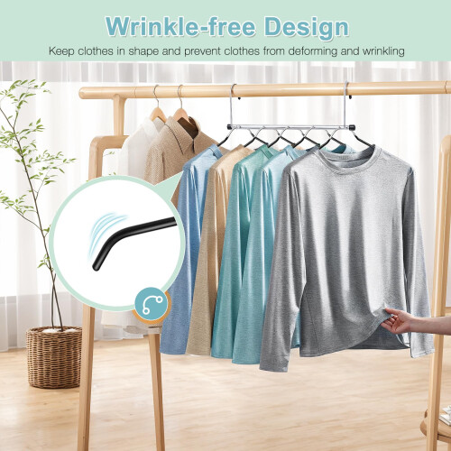 2 Pack Coat Hangers Space Saving, 5-Tier Non Slip Shirt Hanger 2