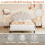 ModernLuxe Upholstered Double Bed, 4FT6 Bed Frame with Adjustable Chic Petal Headboard, Solid Wooden Slatted Frame, No Box Spring Needed 3