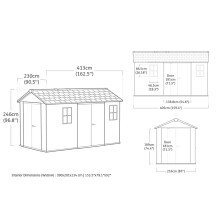 Keter Newton Plus Dual Entry Shed 13x7.5ft - Grey