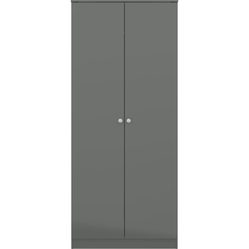 Seconique Seconique Denver 2 Door Wardrobe in Grey Gloss 1
