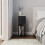 ComfortCove Narrow Bedside Table with Storage Shelf & Handle, Black 2
