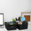 Innouse 6 PCS Small Plastic Woven Storage Basket with Lid for Desktop Black 5