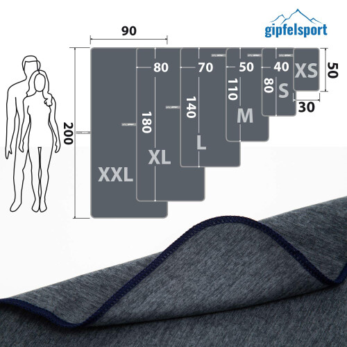 gipfelsport Microfibre Towel | Grey | S(80x40cm) 2