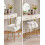 IBUYKE Vanity Stool with Storage, Folding Back Makeup Chair, White WBD030W 4