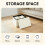 PINPLUS Folding Storage Box Ottoman, Linen Small Footstool, Cream White 4